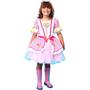 Imagem de Vestido Junino Infantil Xadrez Rosa Com 2 Chapéu Caipira de Luxo pra Menina Dança Escola Quadrilha