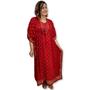 Imagem de Vestido Kaftan Longo Indiano Viscose Liso Dourado Plus Size 