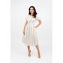 Imagem de Vestido linho pregas com guipir no ombro