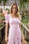 Imagem de Vestido Listrado Evase Laura Rosa (810652) Moda Evangelica