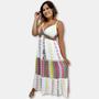 Imagem de Vestido Longo Alça Indiano Crepe Viscose Lurex Boho Decote V