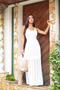 Vestido Longo Alcinha Fenda Tricô Branco Pré Wedding Civil - Sinta Se Linda Imagem de Vestido Longo Alcinha Fenda Tricô Branco Pré Wedding Civil