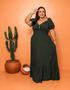 Imagem de Vestido longo Amália em viscose forrado com amarração na frente plus size disponível G2 e G3