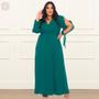 Imagem de Vestido Longo Casual Elegante Fenda Plus Size Linha Premium