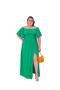 Imagem de Vestido Longo Ciganinha Plus Size Pink Liso Com Fenda Tamanho Grande