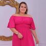 Imagem de Vestido Longo Ciganinha Plus Size Pink Liso Com Fenda Tamanho Grande