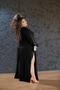 Imagem de Vestido Longo Com Fenda Plus Size Manga Única Longa Com Fita Ajustável Moda