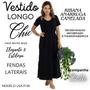 Imagem de Vestido Longo Feminino Canelado Com Fendas Laterais E Cinto Slim 30824A