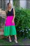 Imagem de Vestido Longo Feminino Tri Color Modelo Casual em Tecido 100% Viscose