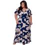 Imagem de Vestido Longo Fenda Elastex Plus Size Tendência Moda Grande