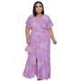 Imagem de Vestido Longo Fenda Elastex Plus Size Tendência Moda Grande