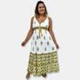 Imagem de Vestido Longo Indiano Alça com Elástico na Cintura Plus Size