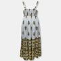 Imagem de Vestido Longo Indiano Alça com Elástico na Cintura Plus Size