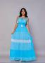 Imagem de vestido longo indiano com lese azul