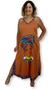 Imagem de Vestido Longo Indiano Viscose Africana Colorido Decote em V
