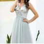 Imagem de Vestido longo madrinha festa casamento bordado prata