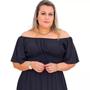 Imagem de Vestido Longo Plus Size Ciganinha Tamanho Grande Liso Com Fenda