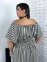 Imagem de Vestido Longo Plus Size Ciganinha Tamanho Grande Listrado