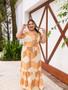 Imagem de Vestido Longo Plus Size Decote Ciganinha Lastex Na Cintura