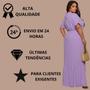 Imagem de Vestido Longo Plus Size Duna Feminino Decote V Festa