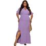 Imagem de Vestido Longo Plus Size Duna Feminino Decote V Festa