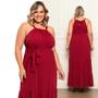 Imagem de Vestido Longo Plus Size Elegante com Babados Linha Premium