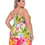 Imagem de Vestido Longo Plus Size Estampado Veste 48 50 Lançamento Top