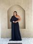 Imagem de Vestido longo plus size mula manca com faixa e fenda lateral