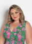 Imagem de Vestido Longo Plus Size Transpassado Estampado 44 ao 62