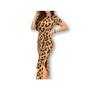 Imagem de Vestido longo versátil manga curta animal print roupas femininas