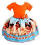 Imagem de Vestido Luxo Infantil Princesa Meninas Moana Praia Tiara