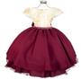 Imagem de Vestido luxo marsala com off white cinto em perolas d4106