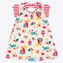 Imagem de Vestido Manga Curta Listrado Infantil Feminino Kyly 1000192