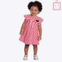 Imagem de Vestido Manga Curta Listrado Infantil Feminino Kyly 1000195