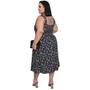 Imagem de Vestido Manga Longa Plus Size Midi Estampado Floral Moda