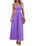 Imagem de Vestido maxi CUPSHE com decote em V torcido sem mangas recorte roxo
