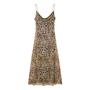 Imagem de Vestido Maxi Feminino Sexy Vintage - Estampa Leopardo em Tule, Decote nas Costas