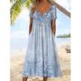 Imagem de Vestido maxi Guteidee feminino boho floral de verão com bolsos