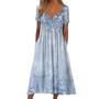 Imagem de Vestido maxi Guteidee feminino boho floral de verão com bolsos