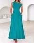 Imagem de Vestido maxi ZESICA Summer 2025 One Shoulder Teal para mulheres