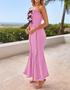 Imagem de Vestido maxi ZESICA Summer Off Shoulder, sem mangas, rosa