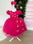 Imagem de Vestido Menina Bonita Pink C/ Aplique Borboletas Luxo