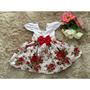 Imagem de Vestido Menina Elegante Infantil Floral Verão Busto Branco