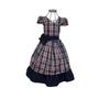 Imagem de Vestido Menina Infantil Elegante Xadrez Listrado Faixa Azul