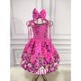 Imagem de Vestido Menina Infantil Lastex Rosé Jardim de Borboletas