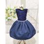 Imagem de Vestido Menina Infantil Luxo Renda Azul Marinho