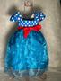 Imagem de Vestido Menina Infantil Tule Elegante Azul Bolinha Branca Galinha Pintadinha