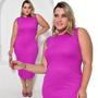 Imagem de Vestido Midi Canelado Plus Size Regata Feminino Midi