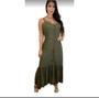 Imagem de Vestido midi com botoes no verde militar