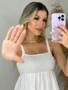 Imagem de Vestido Midi com Lastex no Busto e Babado - Cousin - Branco / Pink